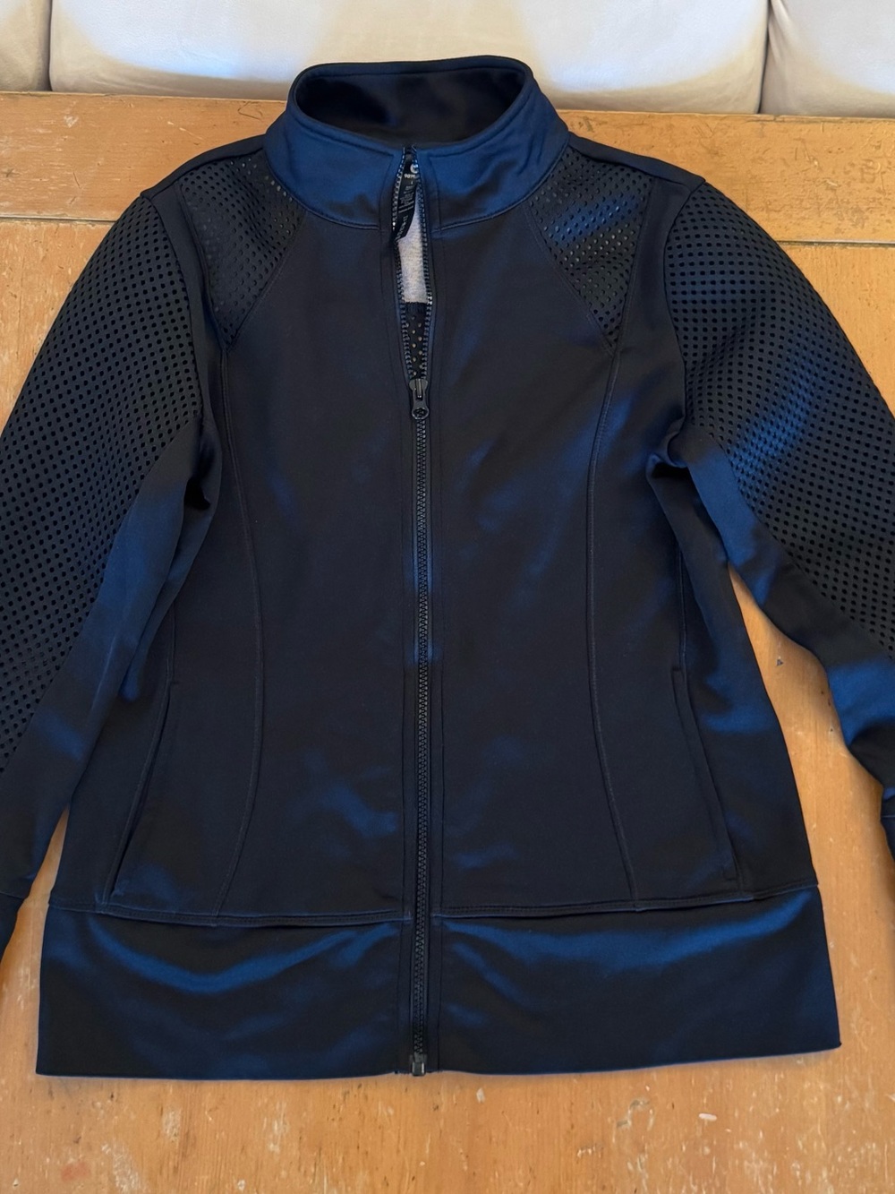 90 Degree By Reflex Black Perforated-Sleeve Utility Jacket
